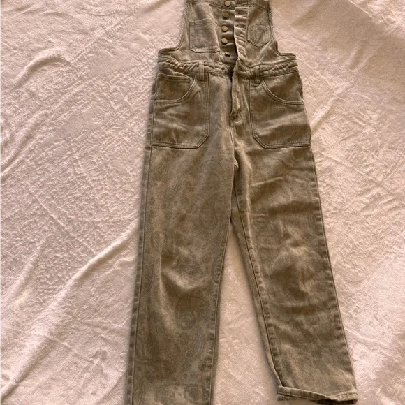 Easel Tan Jumpsuit with Button Front - Picture 1 of 4